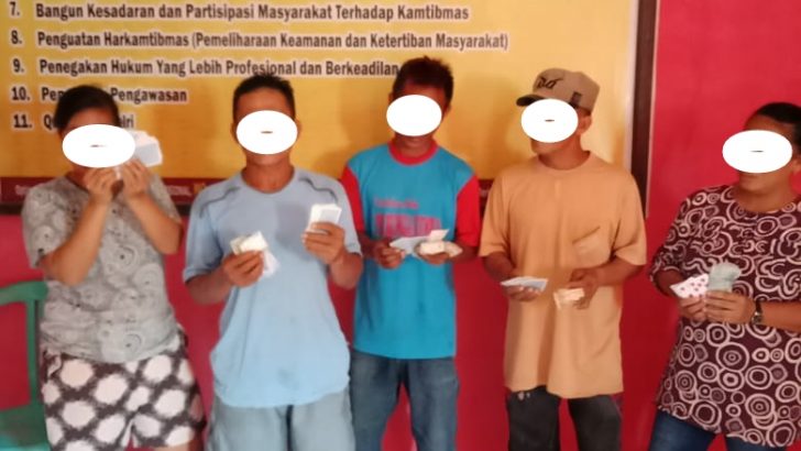 Polsek Bunta Berhasil Bekuk Lima Pelaku Judi Kartu Remi