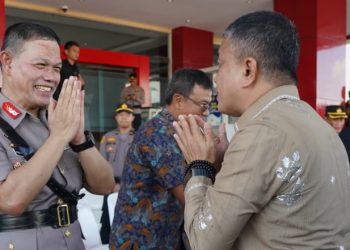 Wali Kota Palu Hadiri Serah Terima Pataka Polda Sulteng, Ini Harapan Kapolda Baru Irjen Pol. Agus Nugroho
