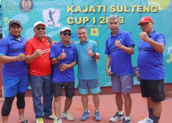 Hadianto Ikut Eksebisi Tennis Kajati Sulteng Cup I Tahun 2023
