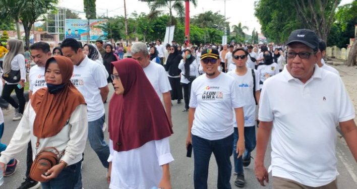 Kaban Kesbangpol Kota Palu Hadiri Fun Walk Pengawasan Partisipatif Yang Digelar Bawaslu Sulteng