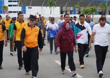 Reny A. Lamadjido Hadiri Kegiatan Olahraga Bersama di Mapolda Sulawesi Tengah