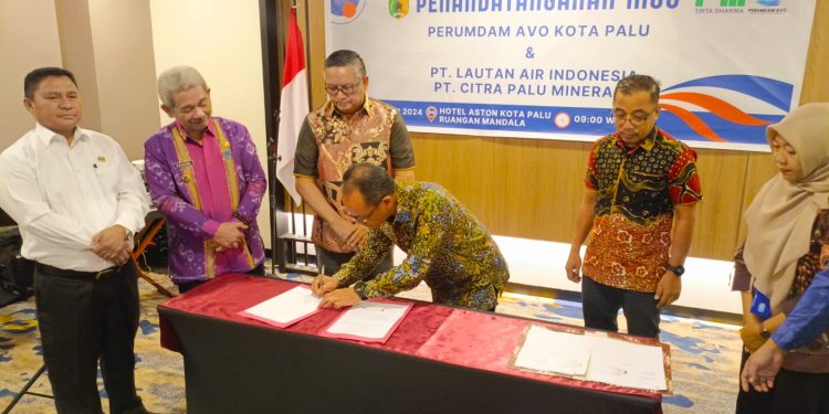 Tingkatkan Pelayanan Air Bersih, PERUMDAM AVO Kota Palu Teken MoU Bersama PT Lautan Air Indonesia dan PT Citra Palu Mineral