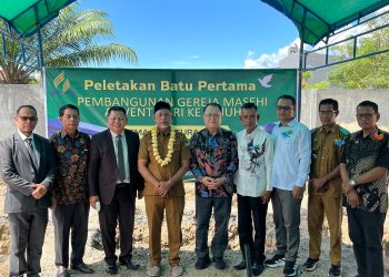 Asisten I Setda Kota Palu Hadiri Peletakan Batu Pertama Pembangunan Gereja Masehi Advent Hari Ketujuh (GMAHK) Jemaat Tatura
