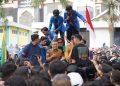 Wali Kota Palu Melebur Bersama Massa Demonstarn Mahasiswa dan Ojol, Komitmen Lakukan Perubahan Untuk Kota Palu