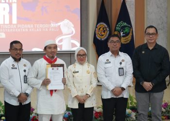 Sekda Irmayanti Hadiri Ikran Setia NKRI Napiter Lapas Kelas IIA Palu